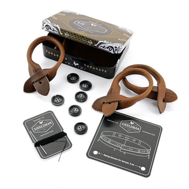 Sir Redman Suspenders Combi Pack Brave Brownie | for Men | brown/off white | Traditional Suspenders