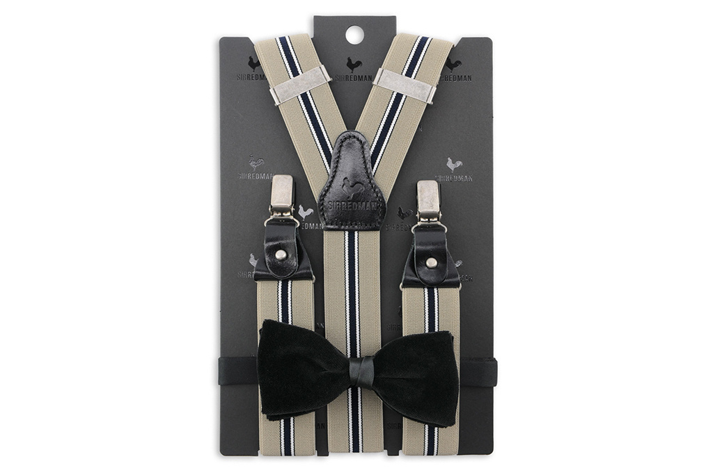 Sir Redman deluxe suspenders Striped Gent cognac, Suspenders