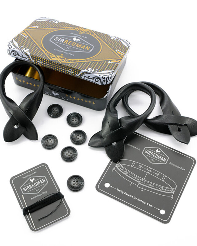 Sir Redman Suspenders and bow tie combo pack | Beige/black | Traditional Suspenders for men