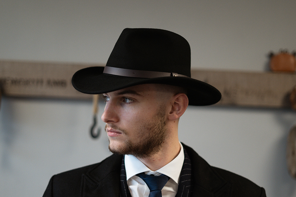 Mardale Wollfilz Trilby schwarz