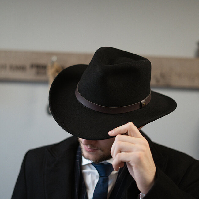 Cache-nez en feutre de laine Mardale noir