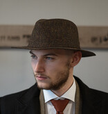 Denholm Harris Tweed Fedora Marrón Barleycorn