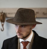 Denholm Harris Tweed Fedora Marrón Barleycorn