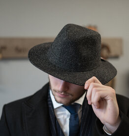 Denholm Harris Tweed Fedora Zwart