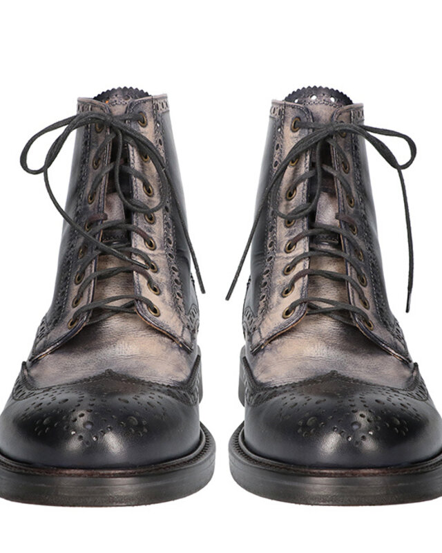 Zapatillas Alfie pintadas a mano en negro y gris