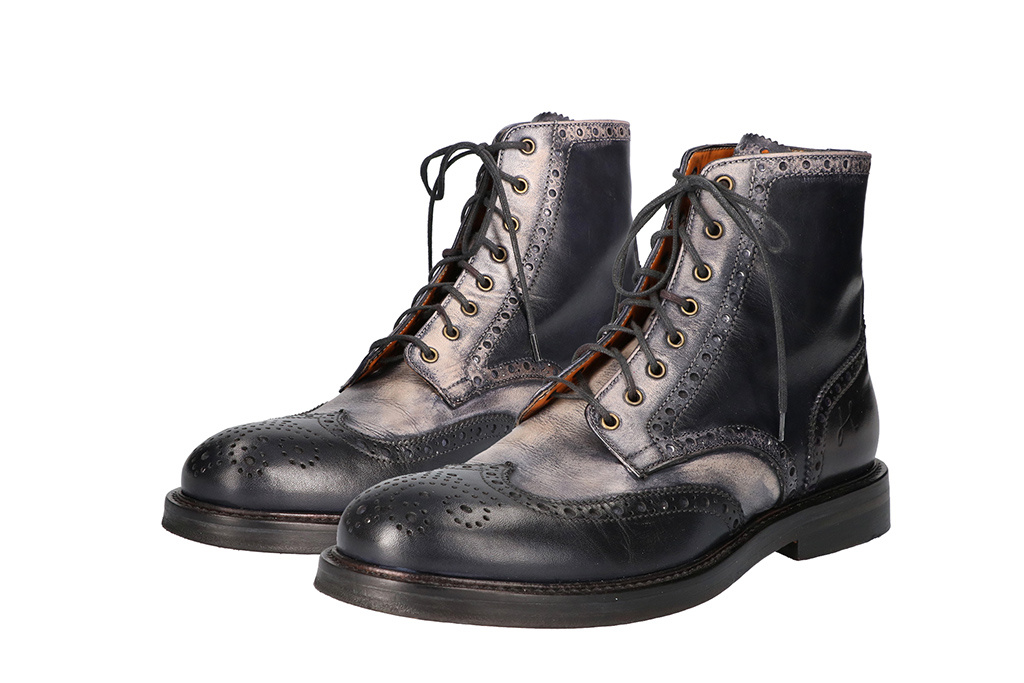 Zapatillas Alfie pintadas a mano en negro y gris