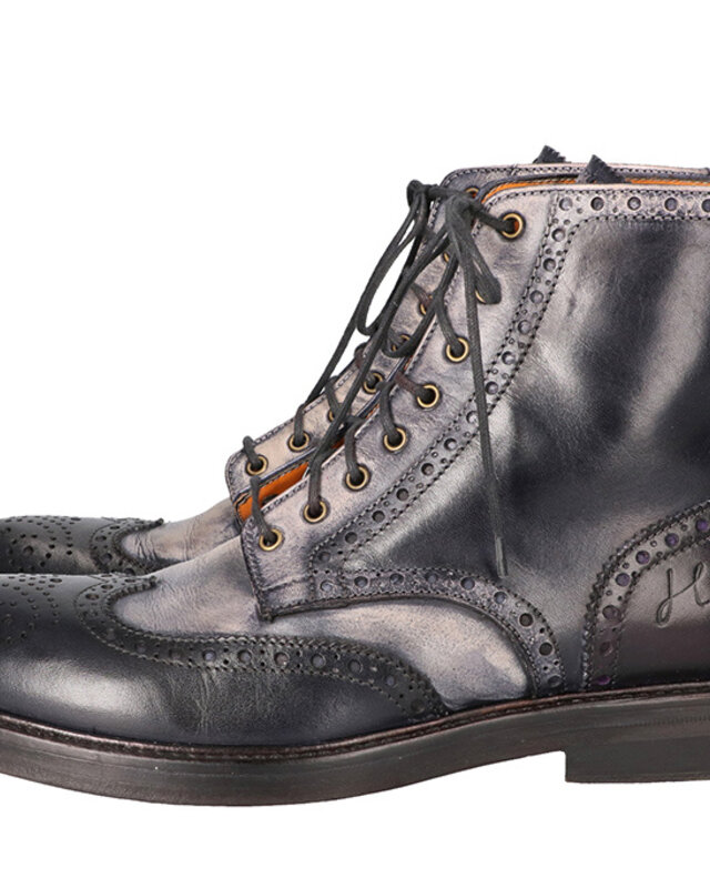 Zapatillas Alfie pintadas a mano en negro y gris