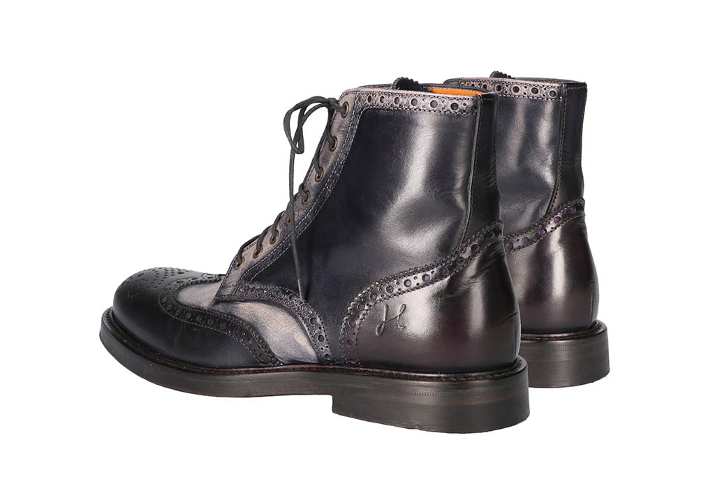 Hand-painted Alfie Shoes Black and Grey