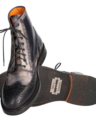 Chaussures Alfie peintes à la main Noir et Gris