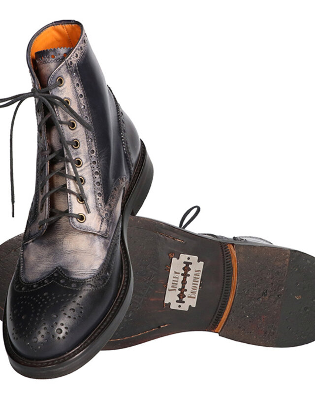 Handbemalte Alfie Schuhe Schwarz und Grau