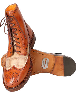 Chaussures Arthur peintes à la main Cognac Beige