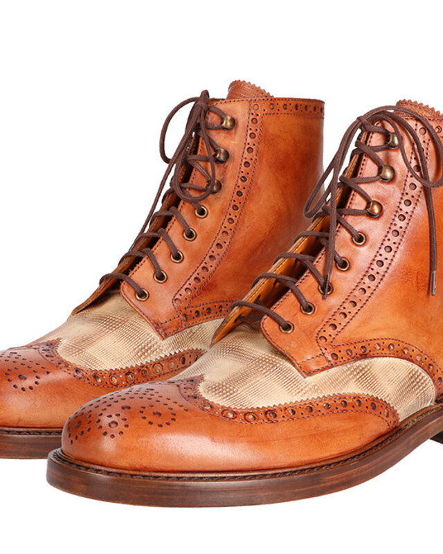 Zapatos Arthur pintados a mano beige coñac