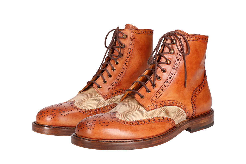 Hand-painted Arthur Shoes cognac beige