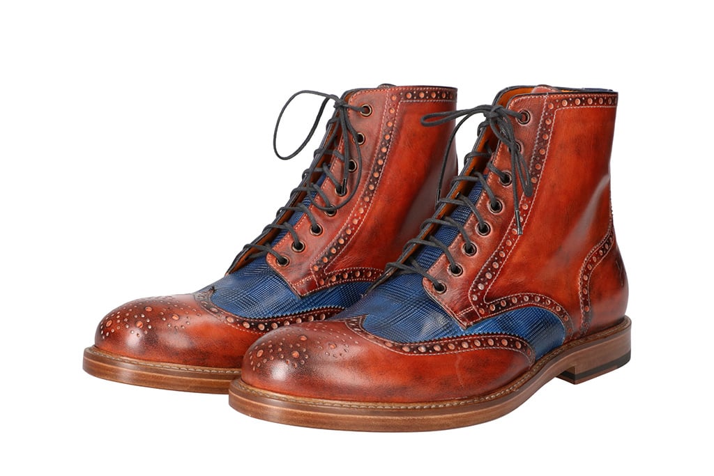 Hand-painted John Shoes Brown-Blue