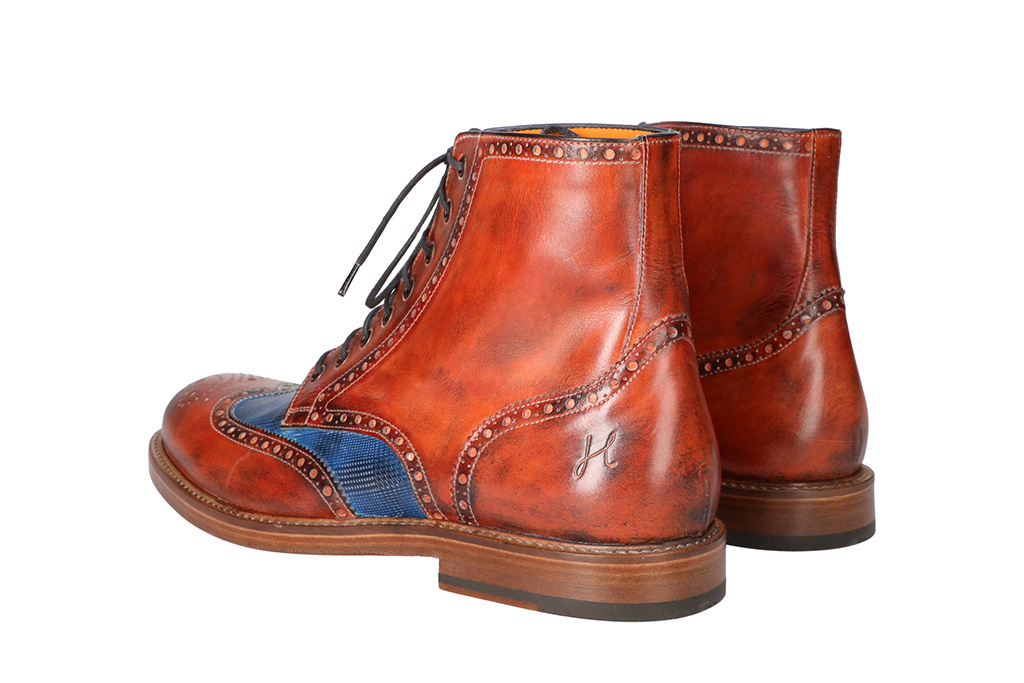 Hand-painted John Shoes Brown-Blue