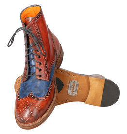 John Shoes marron-bleu