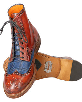 John Shoes marron-bleu