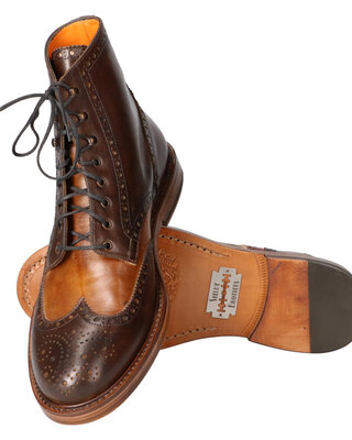 Handbeschilderde Jeremiah Schoenen dubbel bruin