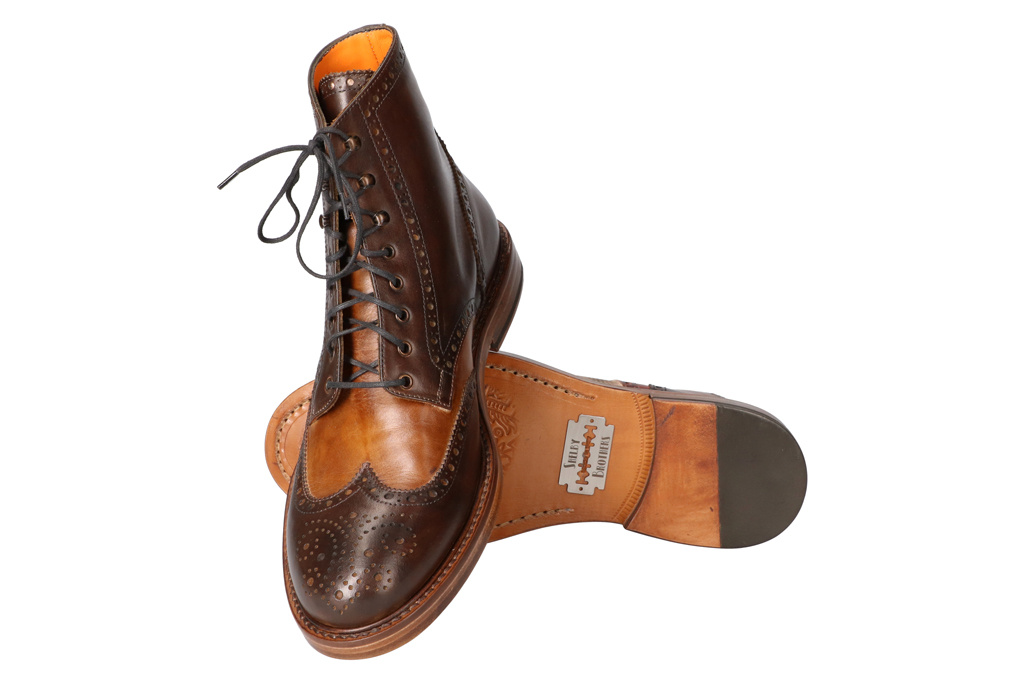 Zapatos Jeremías pintados a mano doble marrón