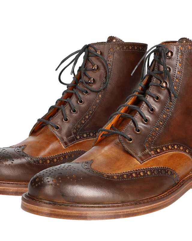 Zapatos Jeremías pintados a mano doble marrón