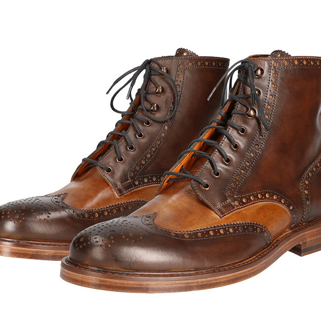 Chaussures Jeremiah double marron peintes à la main