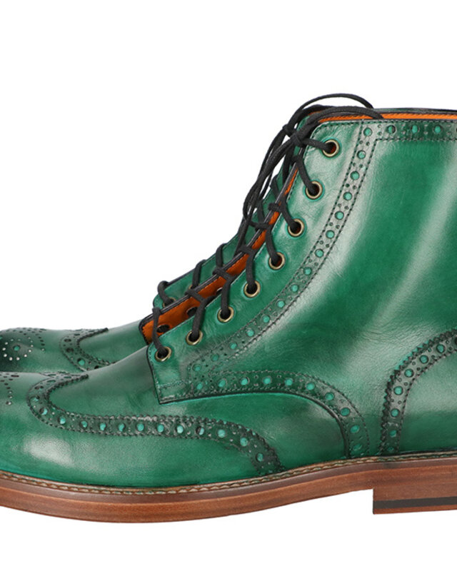 Handbemalte Isiah-Schuhe Grün