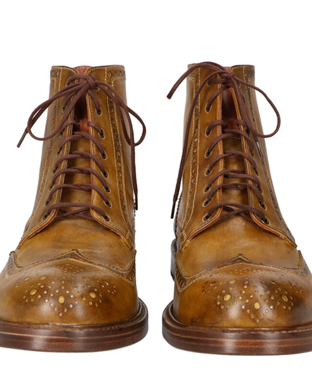 Zapatos Jeremiah pintados a mano coñac-oliva