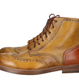 Chaussures Jeremiah peintes à la main olive-cognac