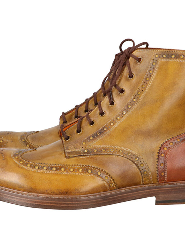 Zapatos Jeremiah pintados a mano coñac-oliva