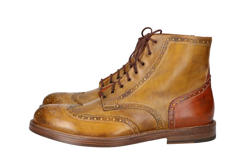 Hand-painted Jeremiah Shoes olive-cognac