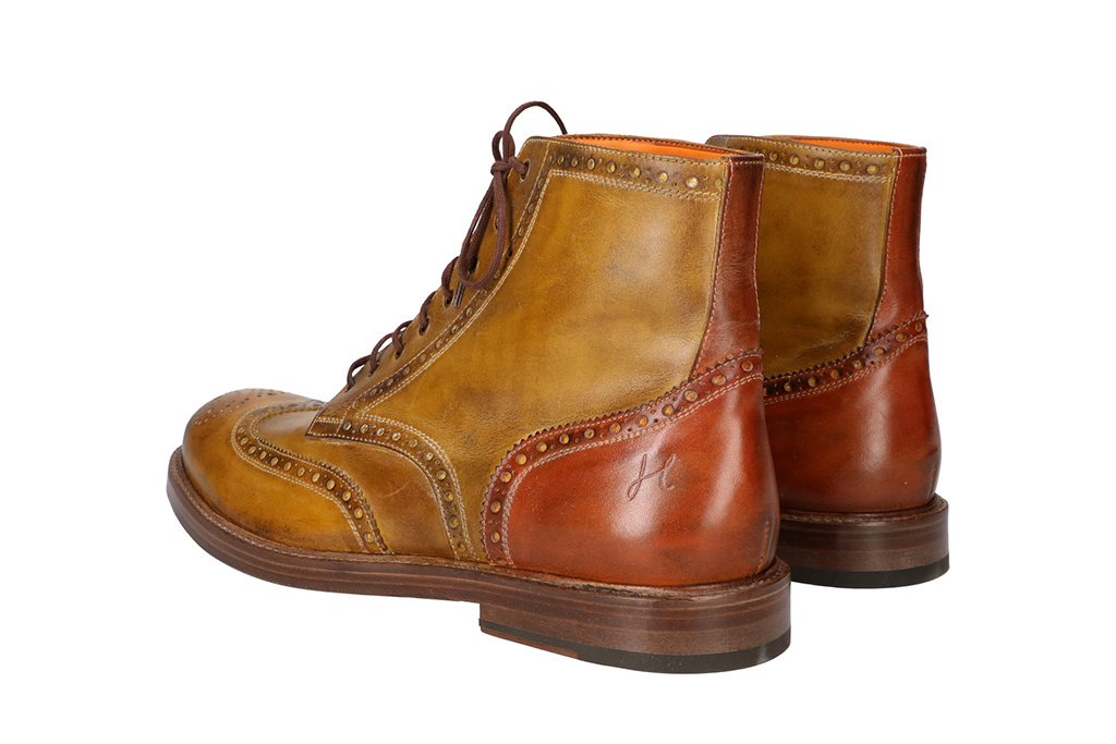 Handbemalte Jeremiah Schuhe oliv-cognac