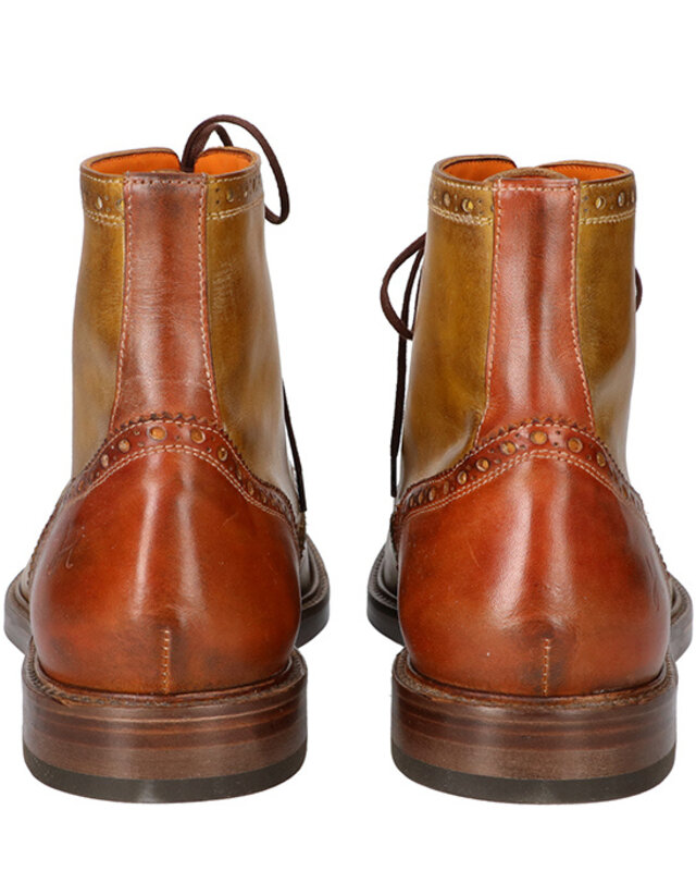 Zapatos Jeremiah pintados a mano coñac-oliva