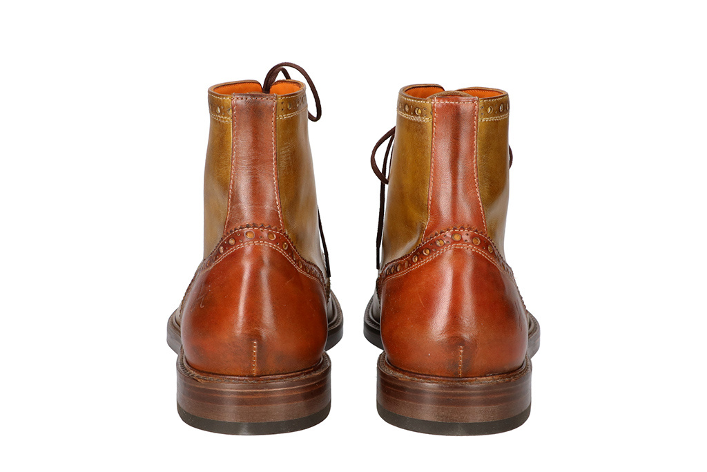 Handbemalte Jeremiah Schuhe oliv-cognac