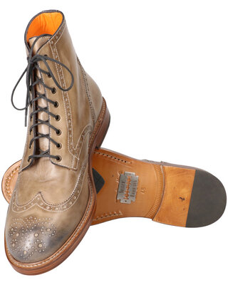 Handbemalte Finn Schuhe Taupe