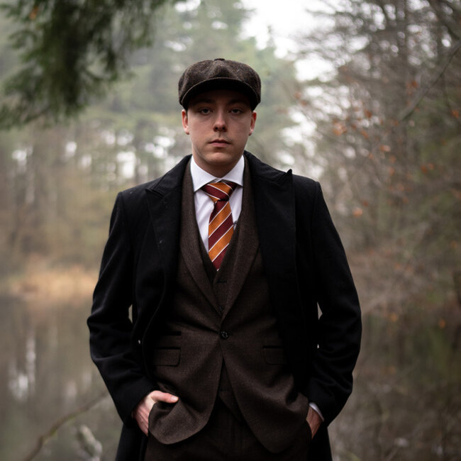 Sir Redman Luxe Stropdas | Cognac/bordeaxrood | Gewoven Silk | Elegante stropdas voor mannen