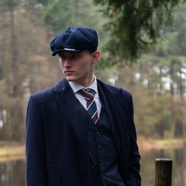 Sir Redman Rasmus Stropdas | Marineblauw/bordeaux rood | Elegante stropdas voor mannen