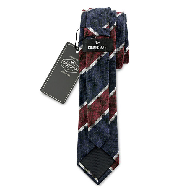 Sir Redman Rasmus Stropdas | Marineblauw/bordeaux rood | Elegante stropdas voor mannen