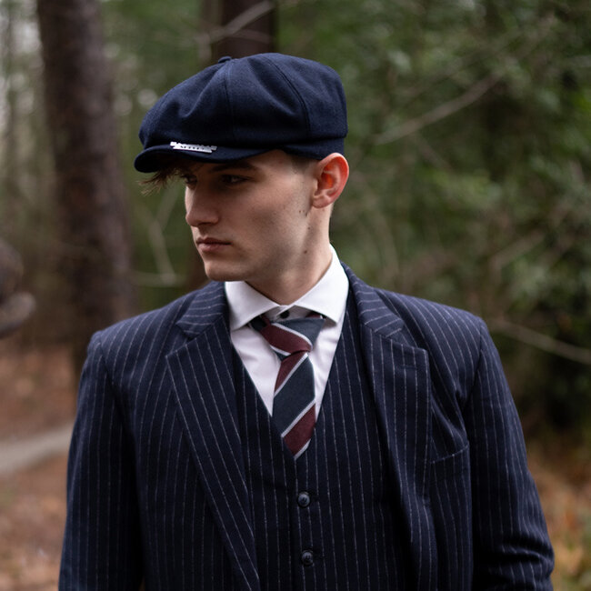Sir Redman Rasmus Stropdas | Marineblauw/bordeaux rood | Elegante stropdas voor mannen