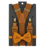 Sir Redman Traditional suspenders for men  - Sir Redman Combi Pack Cognac