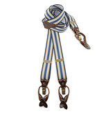 Sir Redman Paquete combinado de tirantes y pajarita | Azul / amarillo / gris claro | Tirantes tradicionales para hombre