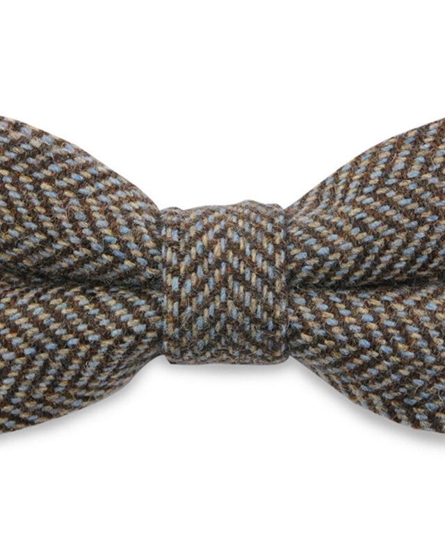Sir Redman Luxus Fliege | Braun/hellblau | Tweed | Elegante Fliege für Männer
