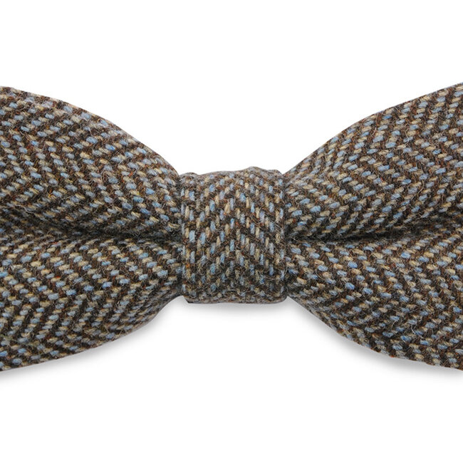 Sir Redman Luxe Vlinderdas | Bruin/lichtblauw | Tweed | Elegante vlinderdas voor mannen