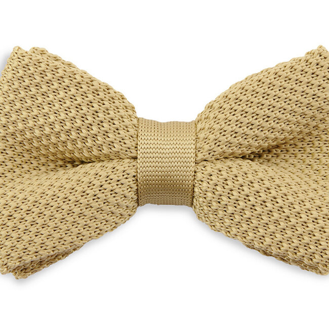 Sir Redman Luxe Vlinderdas | Zandgekleurd | Gebreid | Elegante vlinderdas voor mannen