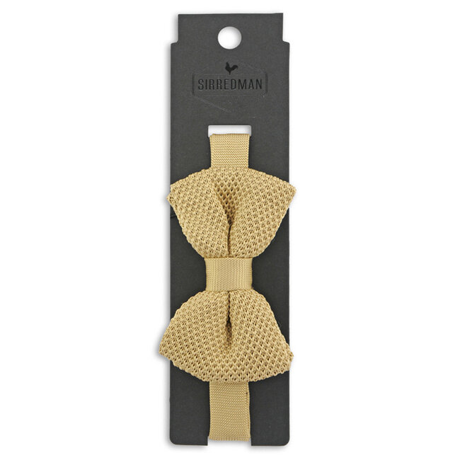 Sir Redman Luxe Vlinderdas | Zandgekleurd | Gebreid | Elegante vlinderdas voor mannen