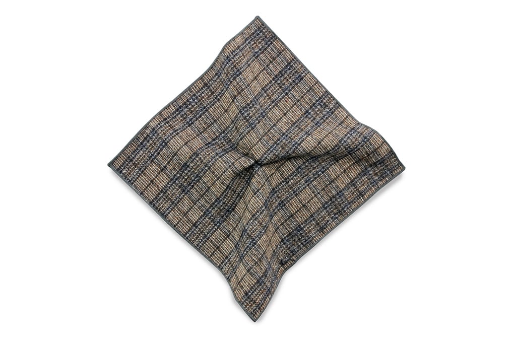 Sir Redman Tweed pocket square | brown/blue | for Men | Peaky Blinders