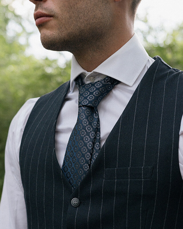 Sir Redman Cravate tissée | bleu/bleu clair | Cravate élégante pour hommes
