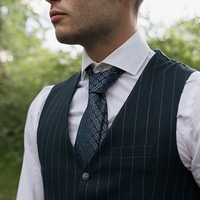 Sir Redman Corbata tejida | azul/azul claro | Corbata elegante para hombre