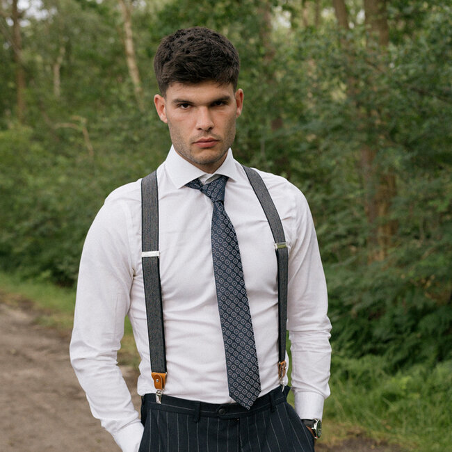 Sir Redman Corbata tejida | azul/azul claro | Corbata elegante para hombre