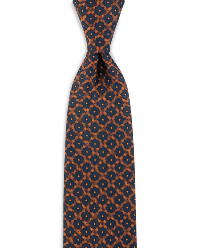 Sir Redman Gewebte Krawatte | blau/orange | Elegante Krawatte für Männer