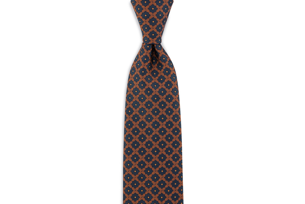 Sir Redman Cravate tissée | bleu/orange | Cravate élégante pour hommes